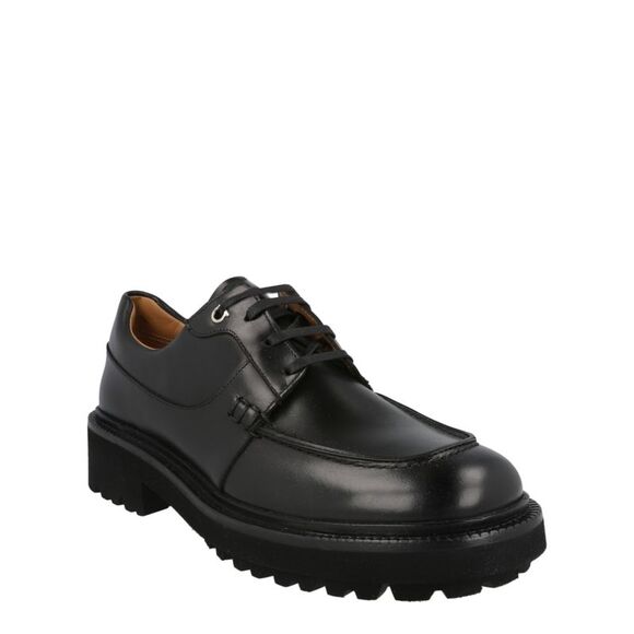 Ferragamo Gorin Lace-Up Derby Shoes Black Mens